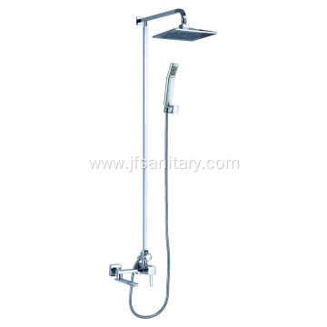 Exposed Pipe Shower System With Tub Faucet